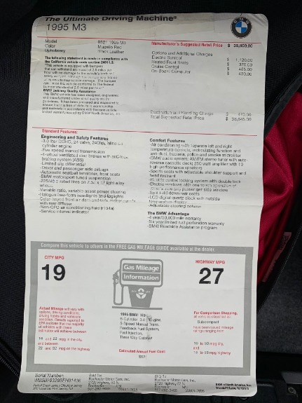 Used-1995-BMW-M3-Manual-Trans